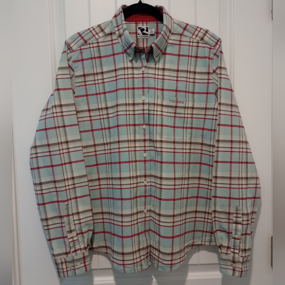 Rockies Women’s XL Plaid Western Button-Down Shirt